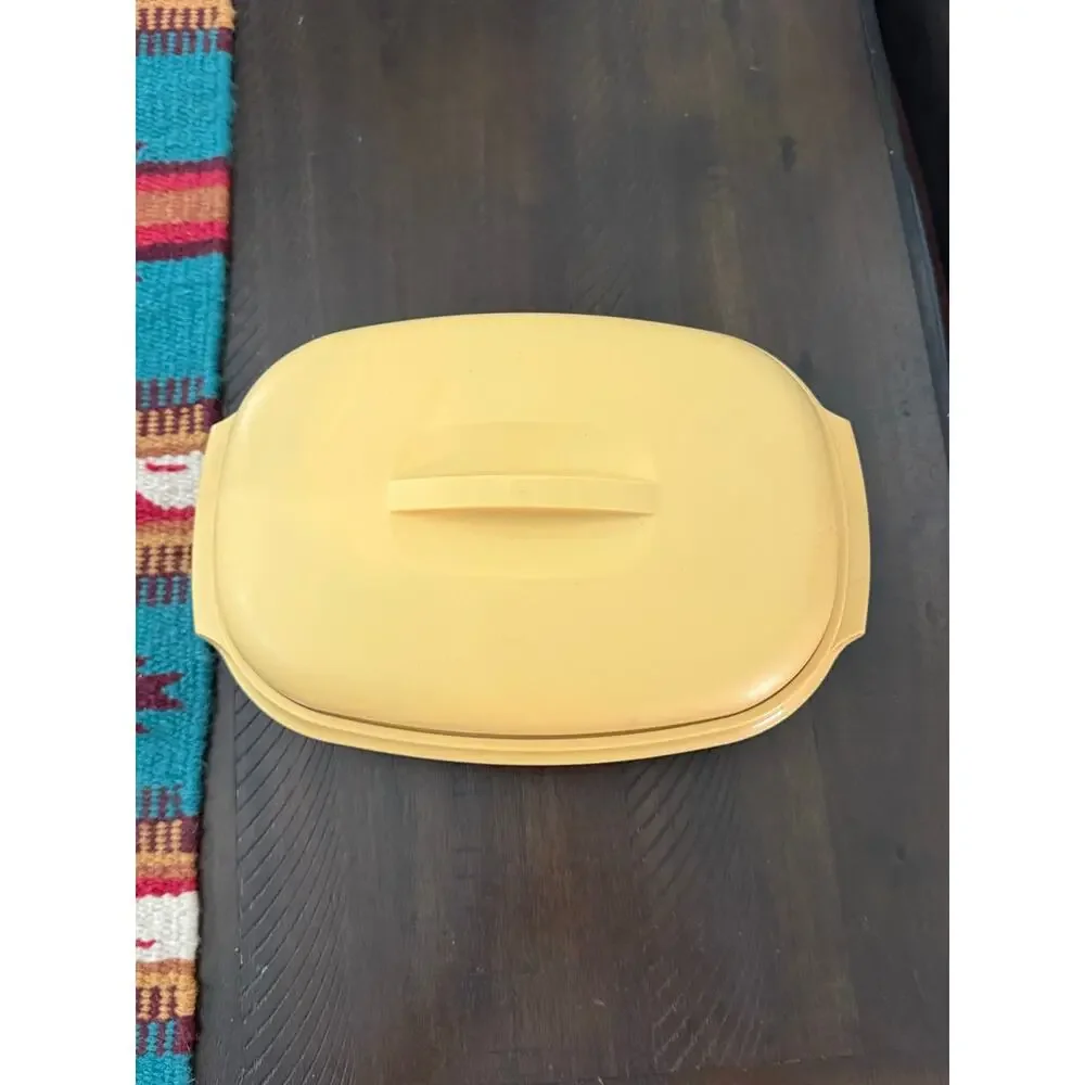 Vintage 1970s Tupperware Meals in Minutes Steamer 1273 Harvest Gold 3 Pc